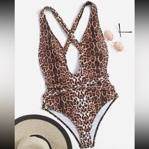Leopard Print Monokini, Bikini, Swimsuit